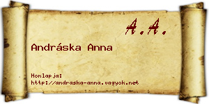 Andráska Anna névjegykártya
